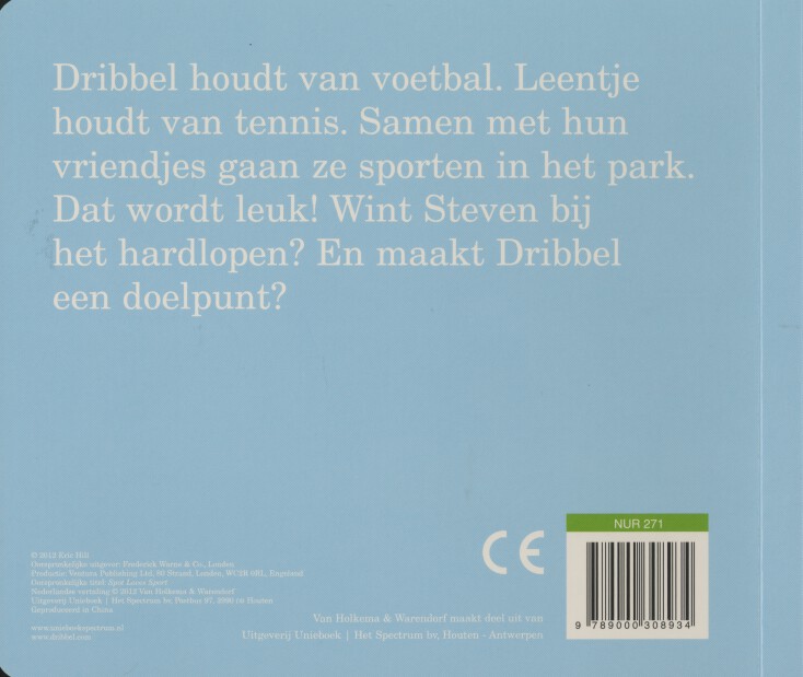 Dribbel Houdt Van Voetbal achterkant