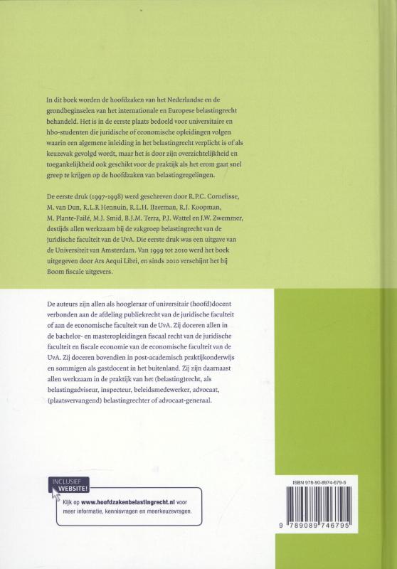 Hoofdzaken belastingrecht / Boom fiscale studieboeken Hoofdzaken belastingrecht / Boom fiscale studieboeken achterkant
