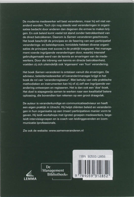 Samen veranderen achterkant