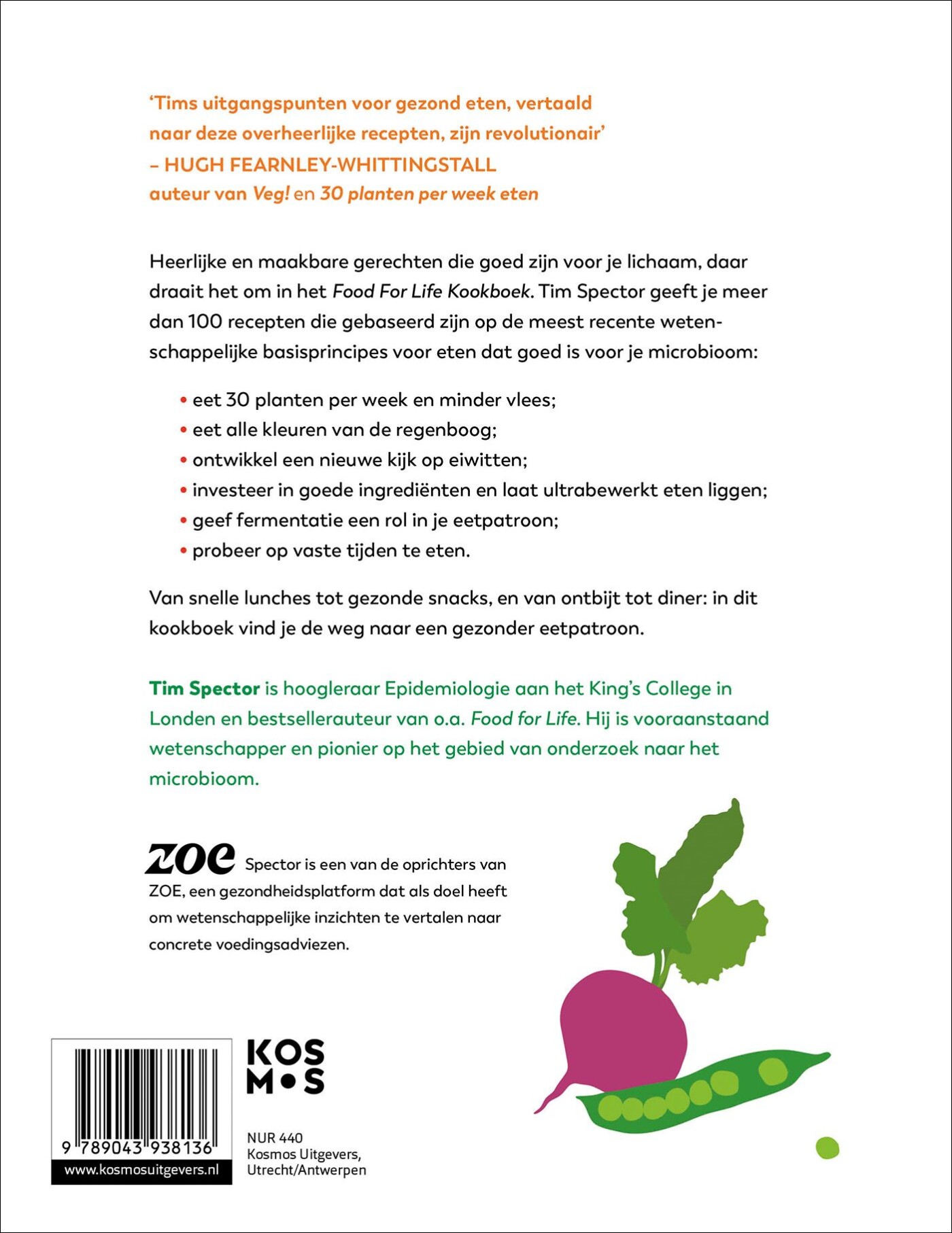 Het food for life kookboek achterkant