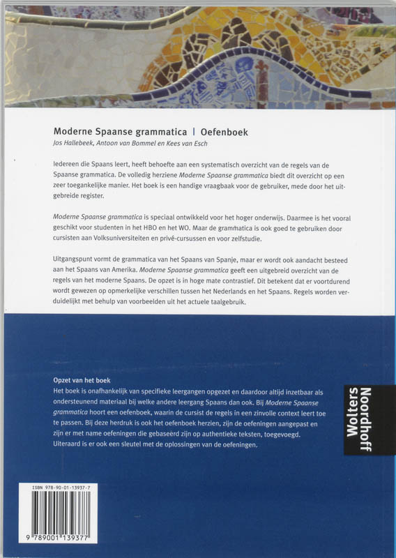 Moderne Spaanse grammatica - oefenboek achterkant