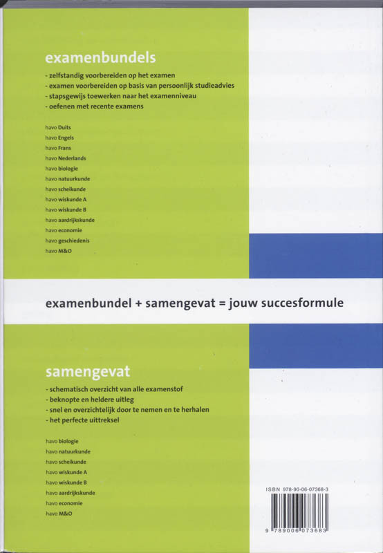 Samengevat Biologie Havo achterkant