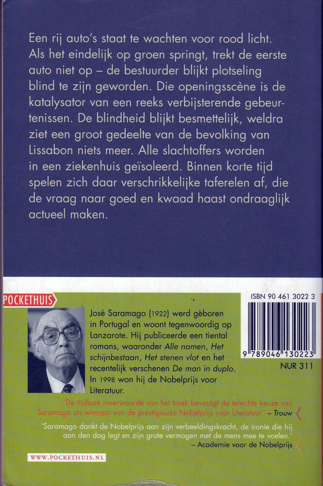 De stad der blinden achterkant
