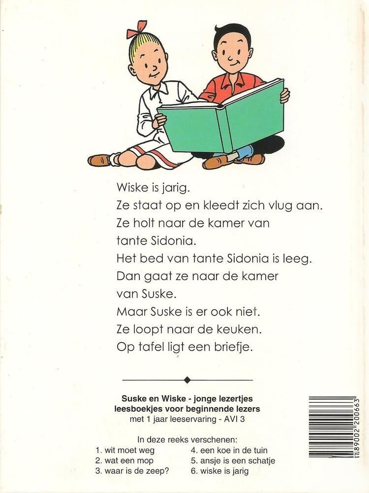 Wiske is jarig / Suske en Wiske / 6 achterkant