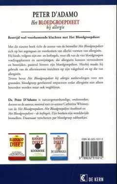 Het Bloedgroepdieet bij allergie achterkant