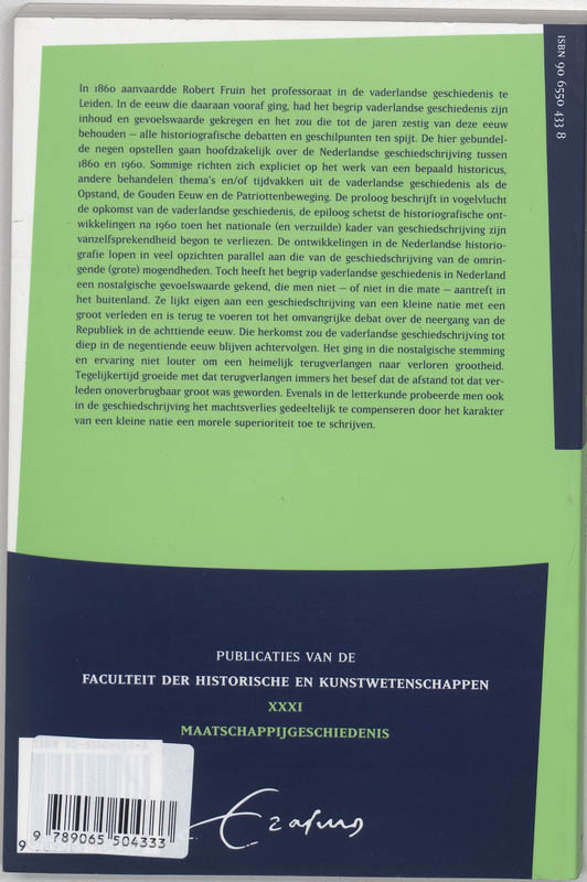 Publikaties van de Faculteit der Historische en Kunstwetenschappen 31 -   Geschiedenis en nostalgie achterkant