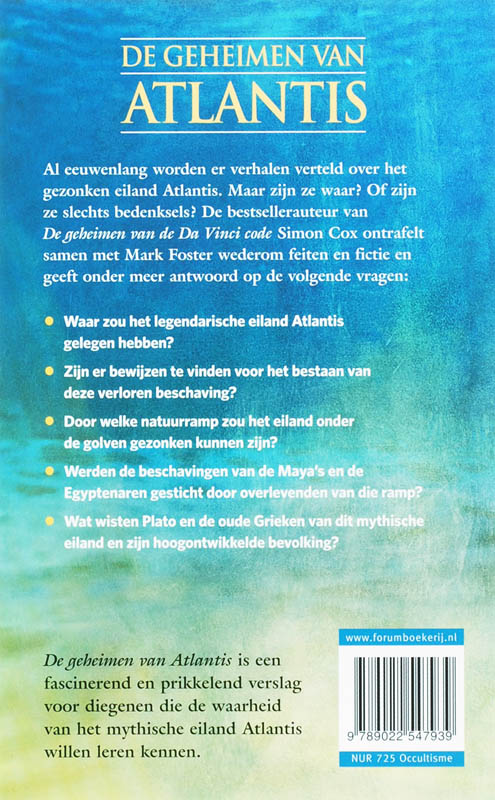 De Geheimen Van Atlantis achterkant