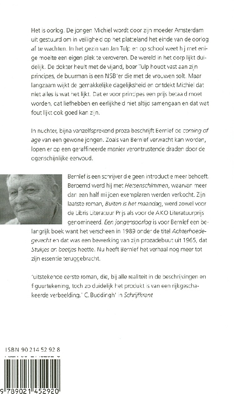 Een jongensoorlog achterkant