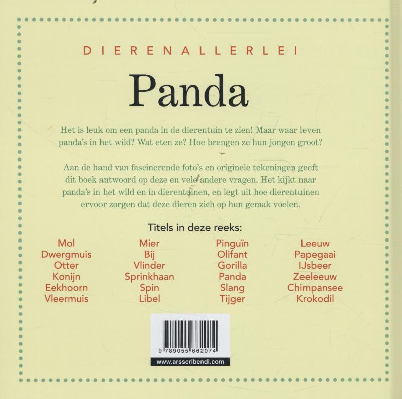 Dierenallerlei - Panda achterkant