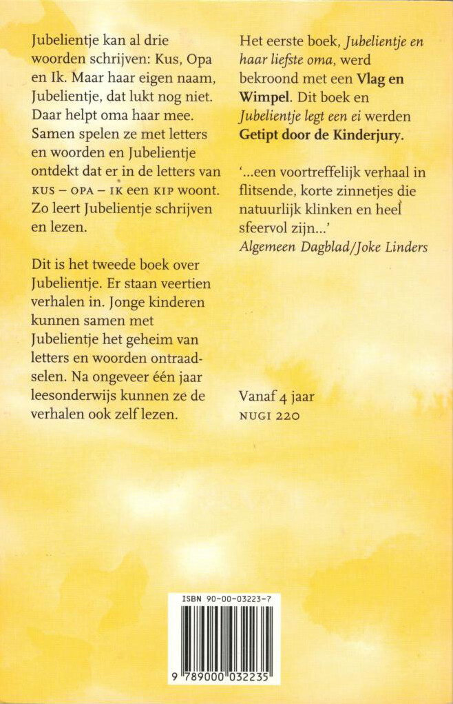 Jubelientje leert lezen achterkant