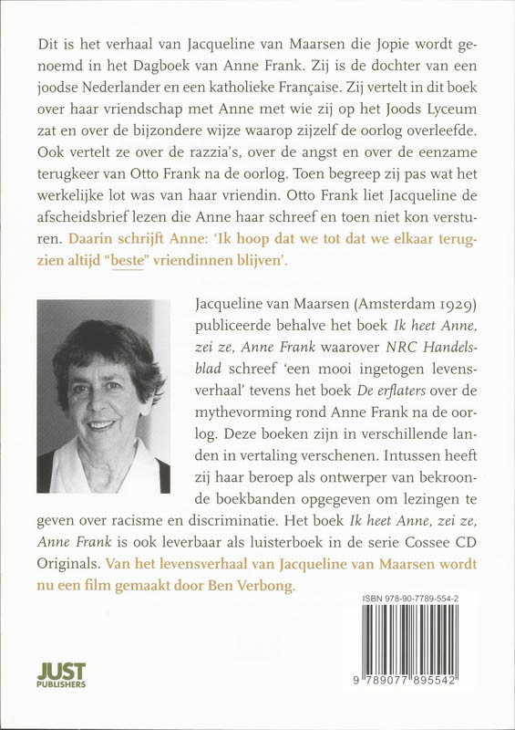 Ik heet Anne,zei ze, Anne Frank achterkant