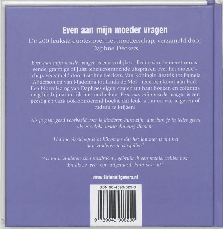 Even aan mijn moeder vragen Even aan mijn moeder vragen achterkant