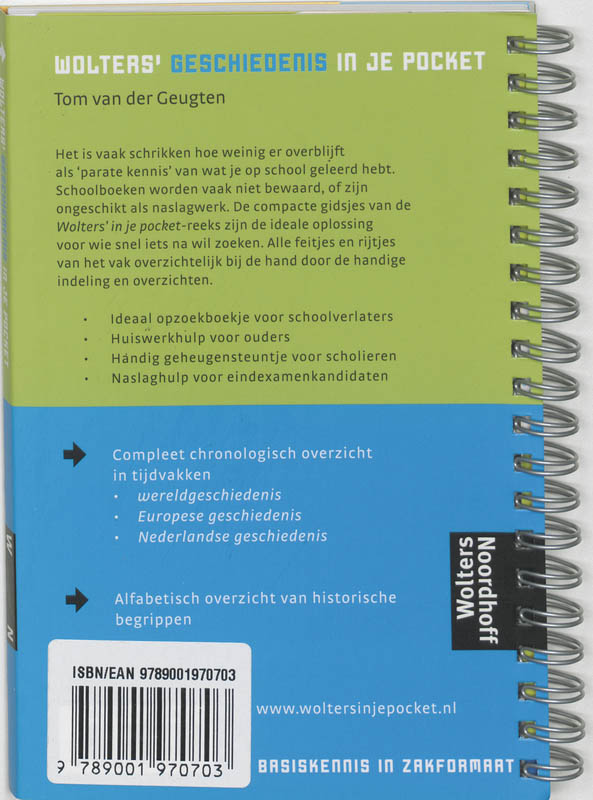 Wolters' Geschiedenis in je pocket Wolters' Geschiedenis in je pocket achterkant