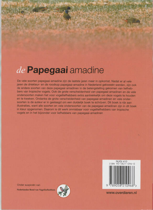 De Papegaai amadine / Over Dieren / 091 achterkant