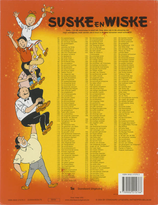 Kaapse kaalkoppen / Suske en Wiske / 284 Kaapse kaalkoppen / Suske en Wiske / 284 achterkant