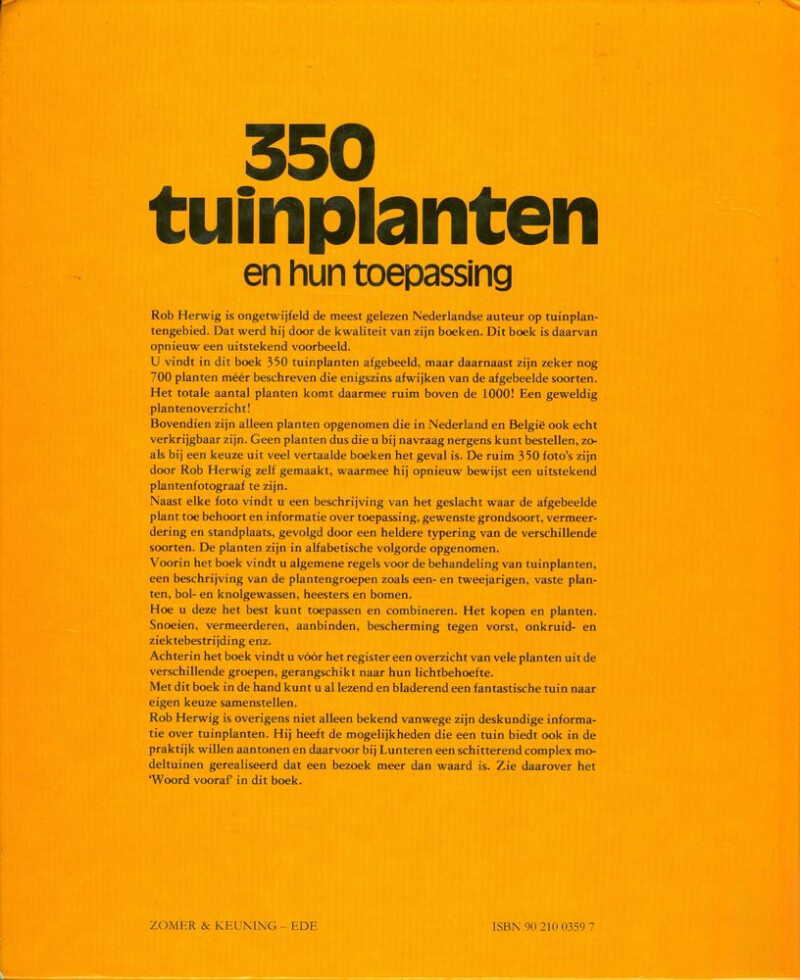 350 tuinplanten en hun toepassing / De groenboekerij achterkant
