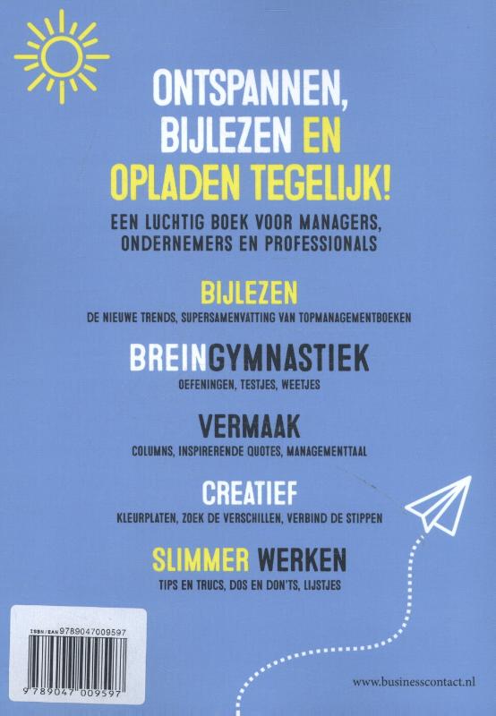 Vakantieboek voor managers achterkant