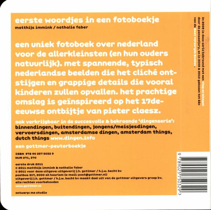 Hollandse dingen / Gottmer-peuterboekje Hollandse dingen / Gottmer-peuterboekje achterkant