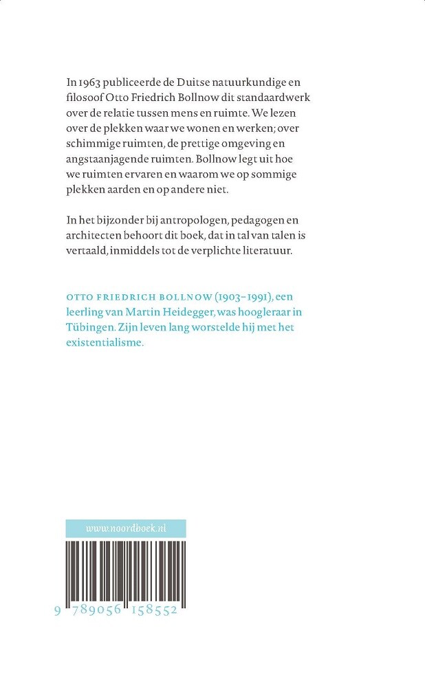 Mens & ruimte / Noordboek filosofie achterkant