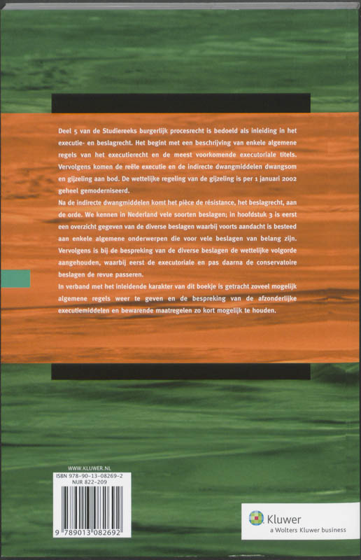 Executierecht / Studiereeks burgerlijk procesrecht / 5 Executierecht / Studiereeks burgerlijk procesrecht / 5 achterkant