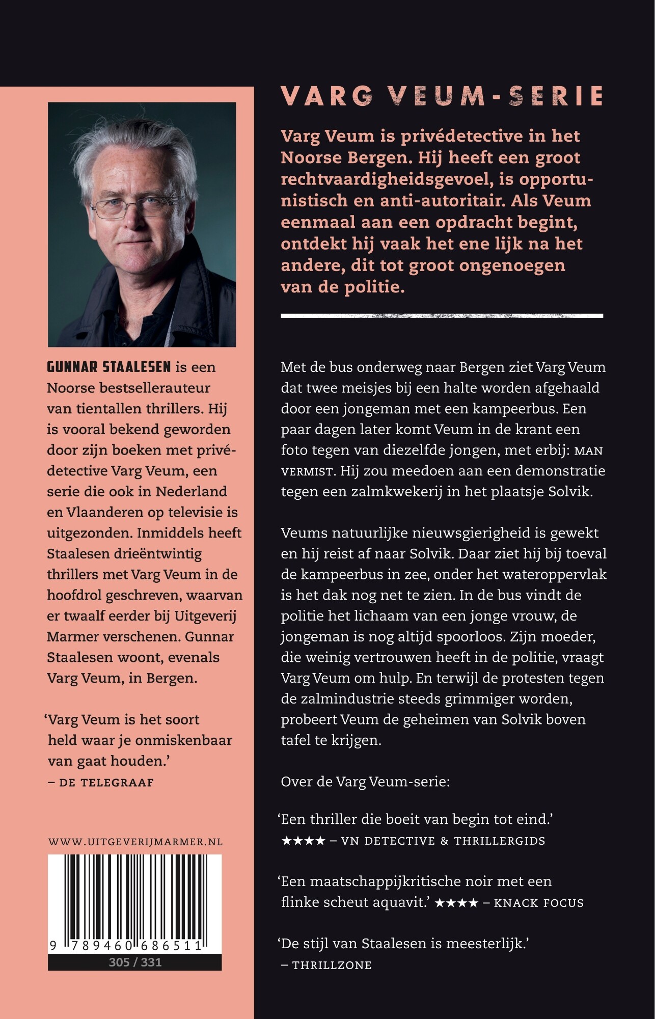Achtervolgd door de dood / Varg Veum / 22 achterkant
