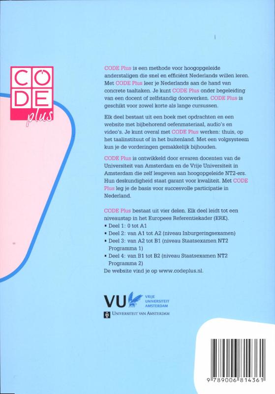 Code Plus Takenboek Deel 2 A1-A2 Code Plus Takenboek  Deel 2 A1-A2 achterkant