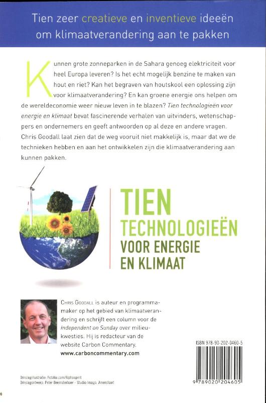 Tien technologieën voor energie en klimaat achterkant