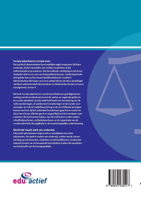 MBO Juridisch - Sociale zekerheid en sociale kaart 2018/2019 MBO Juridisch  -  Sociale zekerheid en sociale kaart 2018/2019 achterkant