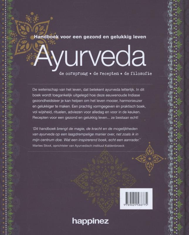 Ayurveda / Happinez achterkant