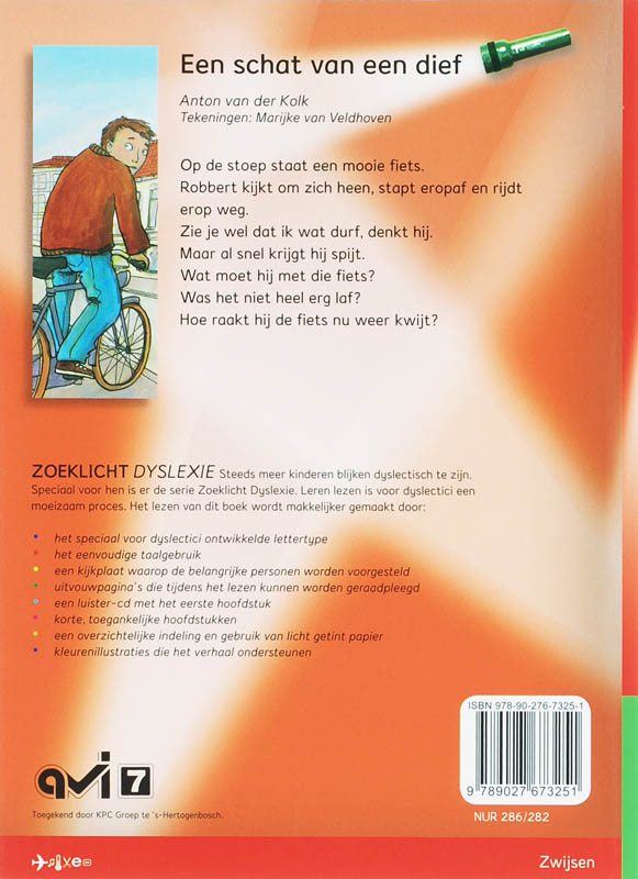 Een schat van een dief / Zoeklicht Dyslexie achterkant