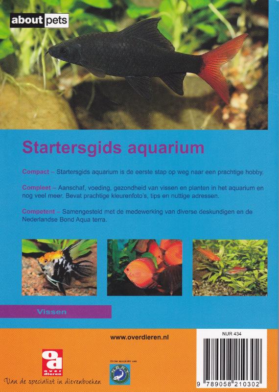 Startersgids aquarium / Over Dieren achterkant
