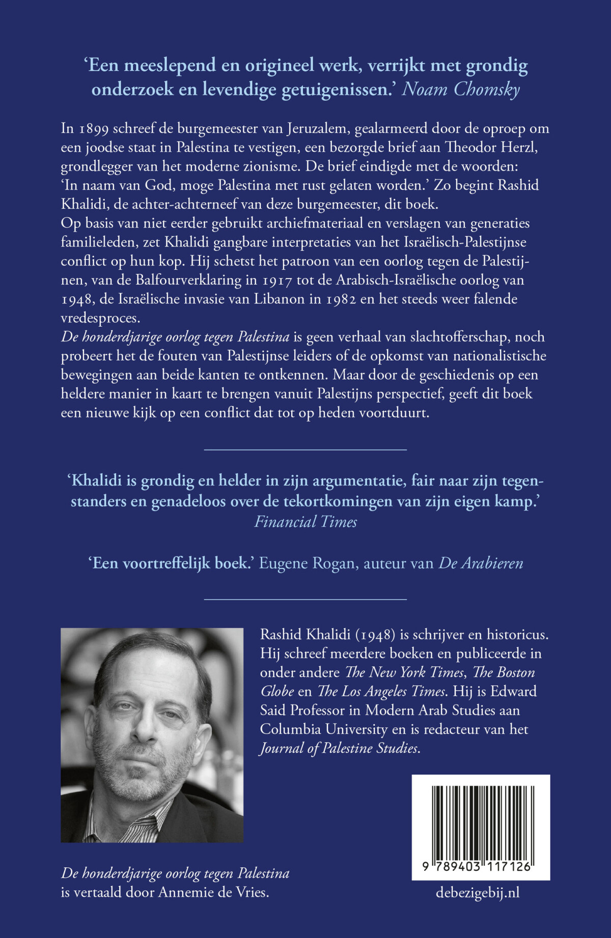 De honderdjarige oorlog tegen Palestina achterkant