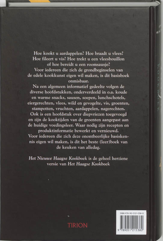 Het Nieuwe Haagse Kookboek achterkant