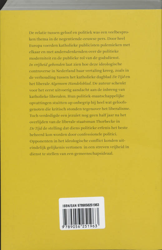 In vrijheid gebonden achterkant