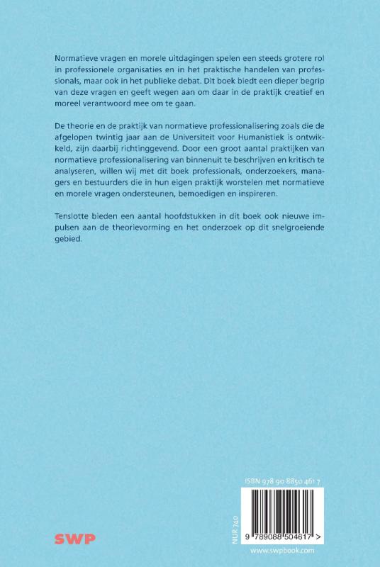 Praktijken van normatieve professionalisering Praktijken van normatieve professionalisering achterkant