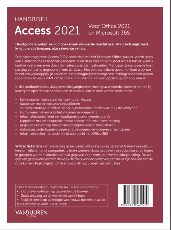 Handboek Access 2021 / Handboek achterkant