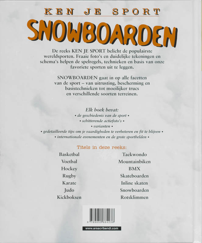 Ken je sport  -   Snow boarding achterkant