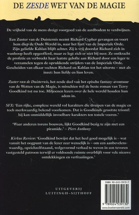 Zuster van de duisternis / De Wetten van de Magie achterkant