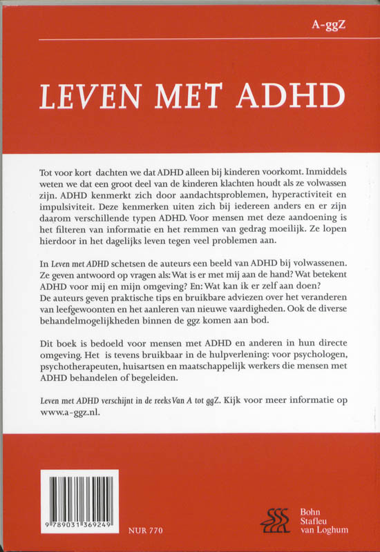 Van A tot ggZ - Leven met ADHD achterkant