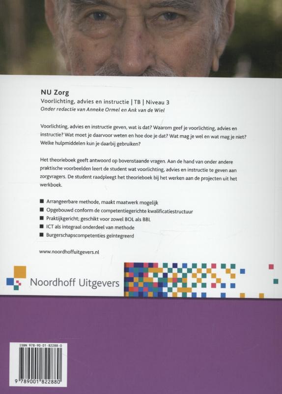 NU Zorg  - Voorlichting, advies en instructie Niveau 3 Theorieboek achterkant