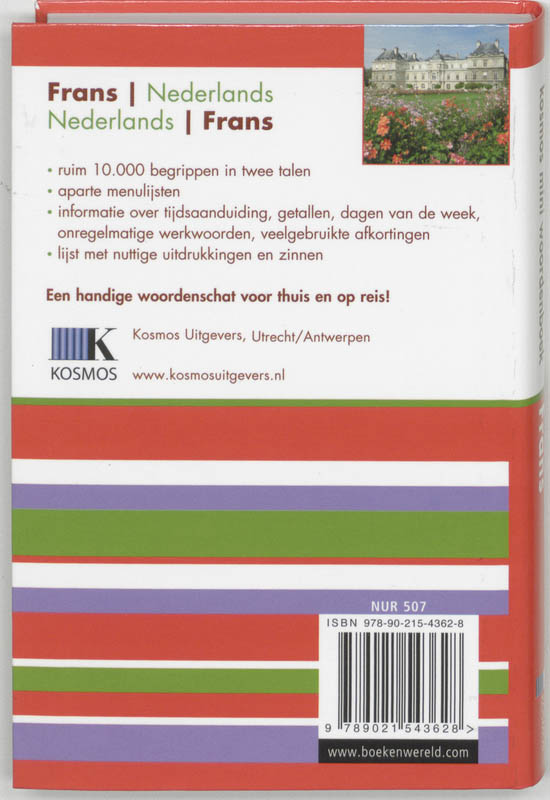 Frans-Nederlands Nederlands-Frans / Kosmos mini woordenboek achterkant