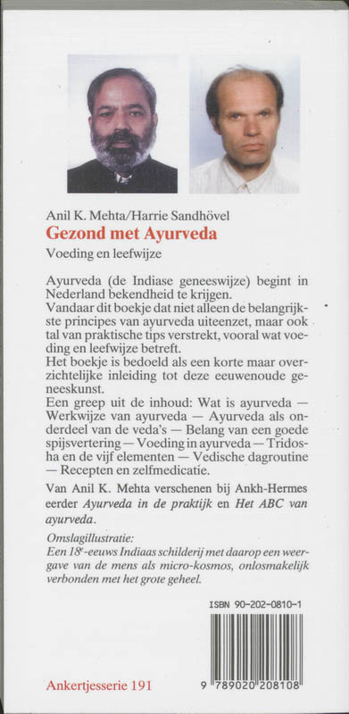 Gezond met ayurveda / Ankertjes / 191 achterkant