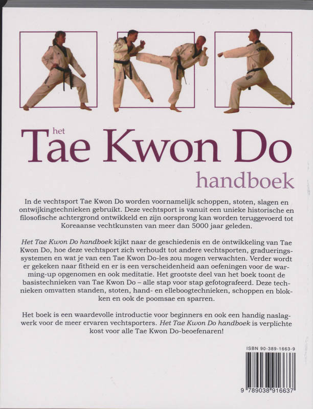 Het Tae Kwon Do handboek achterkant