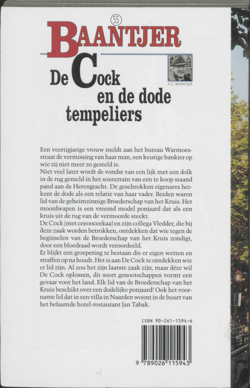 De Cock en de dode tempeliers / Baantjer / 55 achterkant