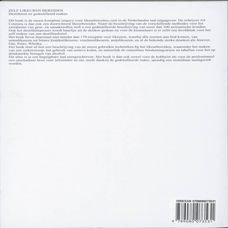 Zelf likeuren bereiden Zelf likeuren bereiden achterkant