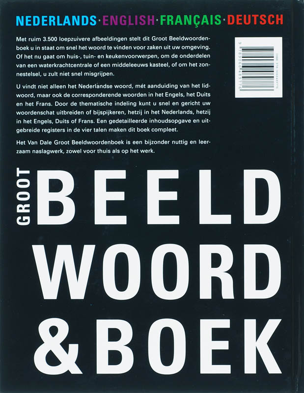 Van Dale Groot Beeldwoordenboek Nederlands Engels Frans Duits (4-Talig) achterkant