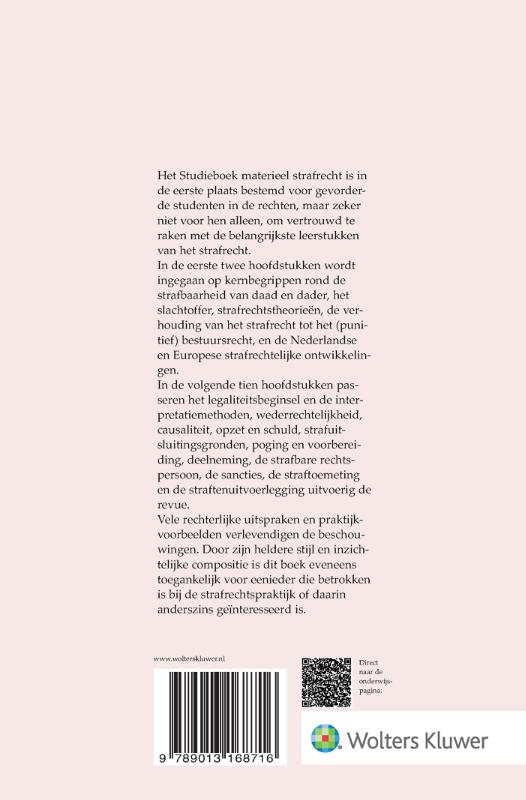 Studieboek materieel strafrecht achterkant