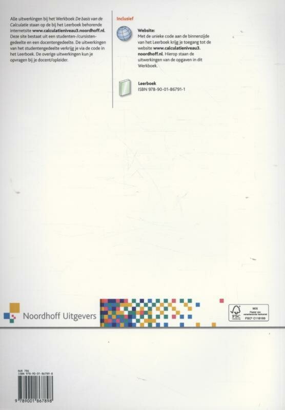 De basis van de calculatie Werkboek Niveau 3 BKC achterkant