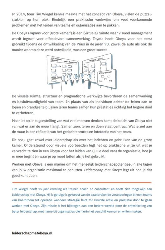 Leiderschap met Obeya achterkant