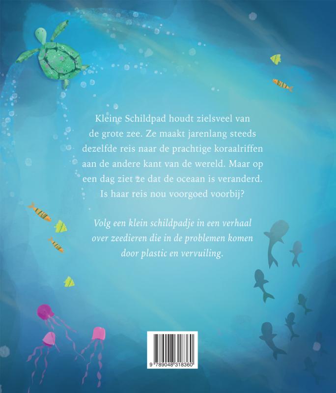 Kleine schildpad en de grote zee achterkant